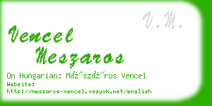 vencel meszaros business card